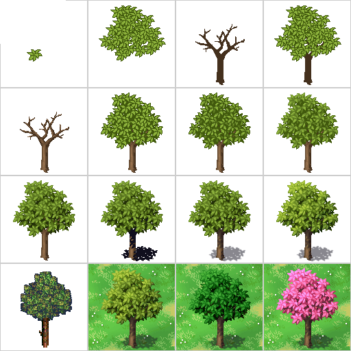 Detail Pixel Art Tree Nomer 21
