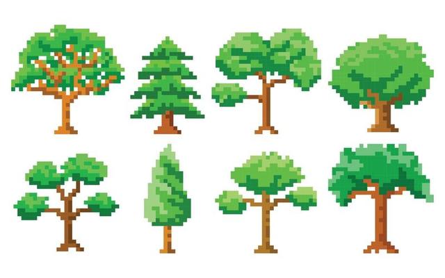 Detail Pixel Art Tree Nomer 5