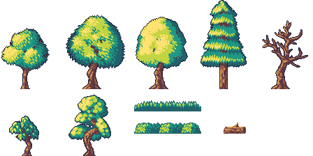 Detail Pixel Art Tree Nomer 6