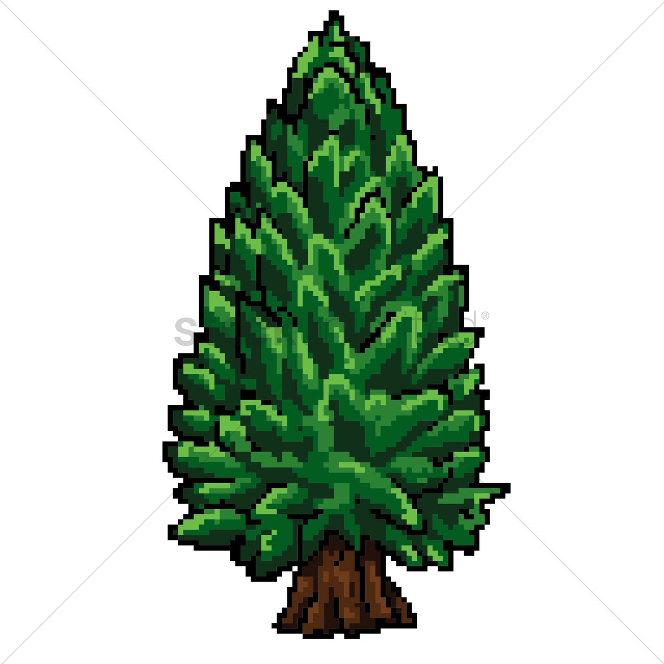 Detail Pixel Art Tree Nomer 8