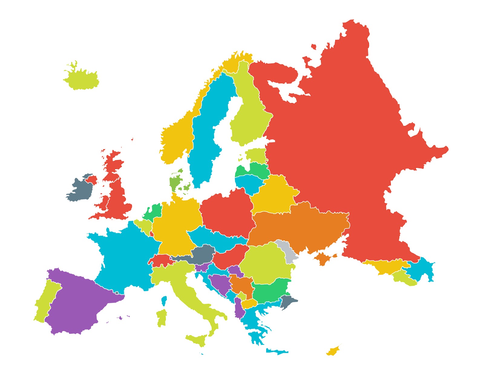 Politische Landkarte Europa - KibrisPDR
