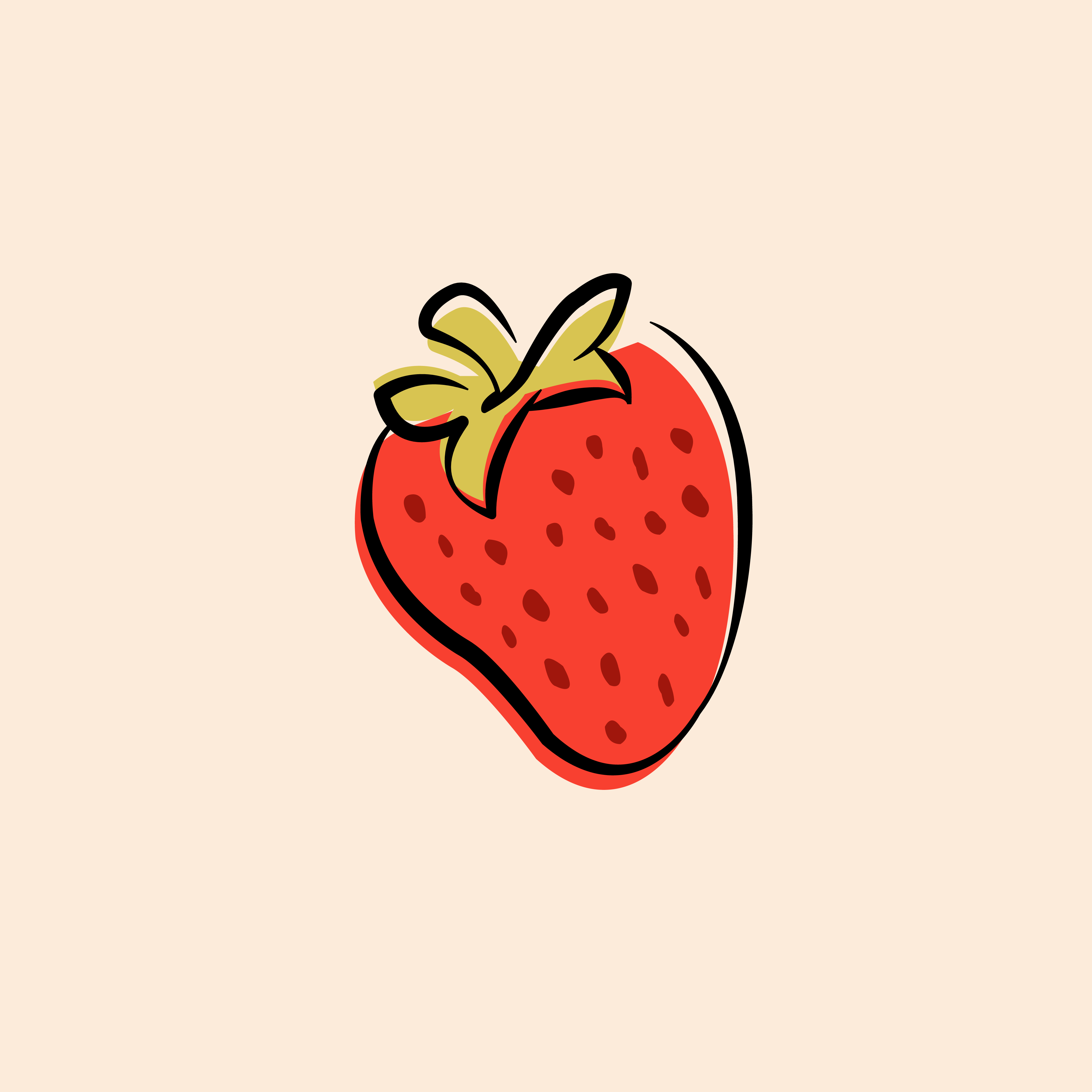 Aesthetic Strawberry Drawing - KibrisPDR