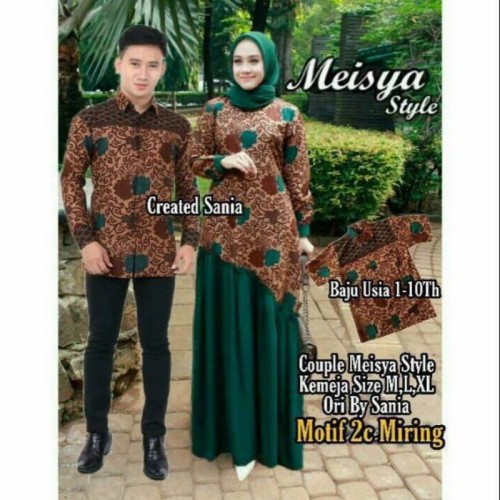 Detail Gambar Gamis Batik Kombinasi Polos Nomer 43