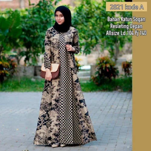 Detail Gambar Gamis Batik Terbaru 2020 Nomer 45