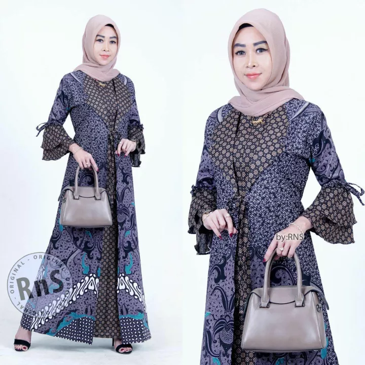 Detail Gambar Gamis Batik Terbaru 2020 Nomer 50