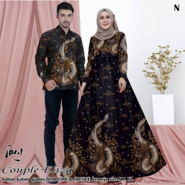 Detail Gambar Gamis Couple Batik Nomer 4