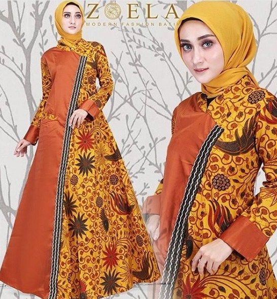 Gambar Gamis Kombinasi Batik - KibrisPDR