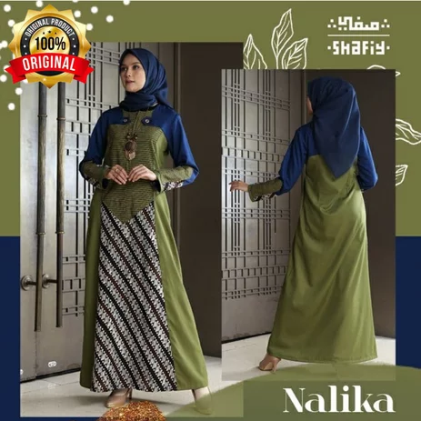 Detail Gambar Gamis Kombinasi Polos Nomer 39