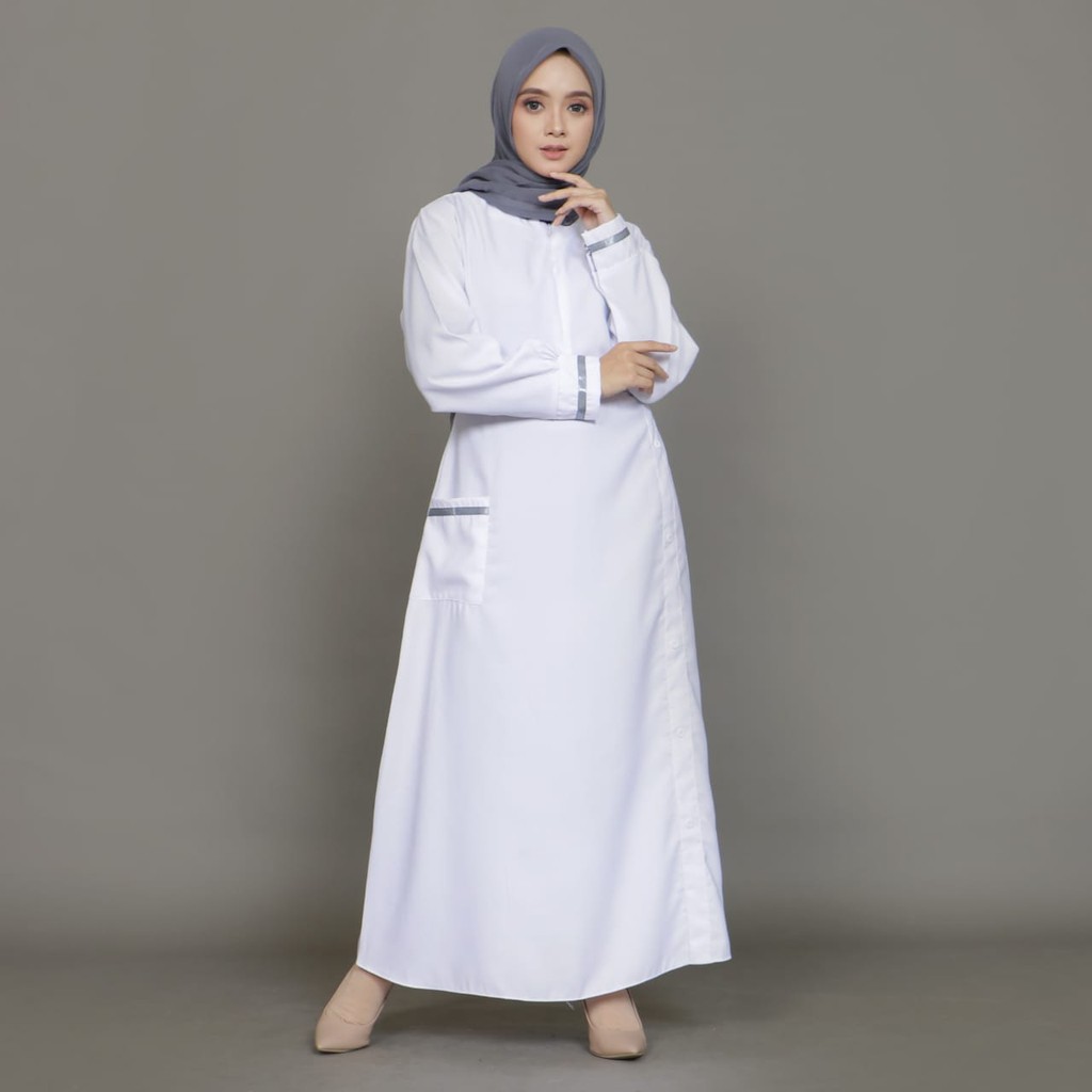 Detail Gambar Gamis Putih Terbaru Nomer 33