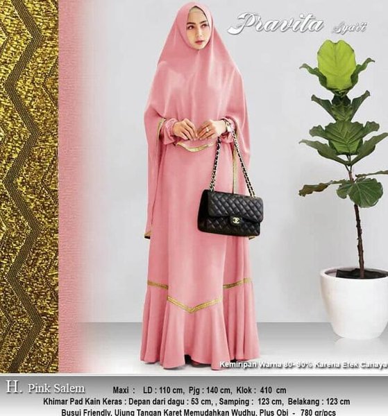 Detail Gambar Gamis Syari Terbaru 2018 Nomer 32