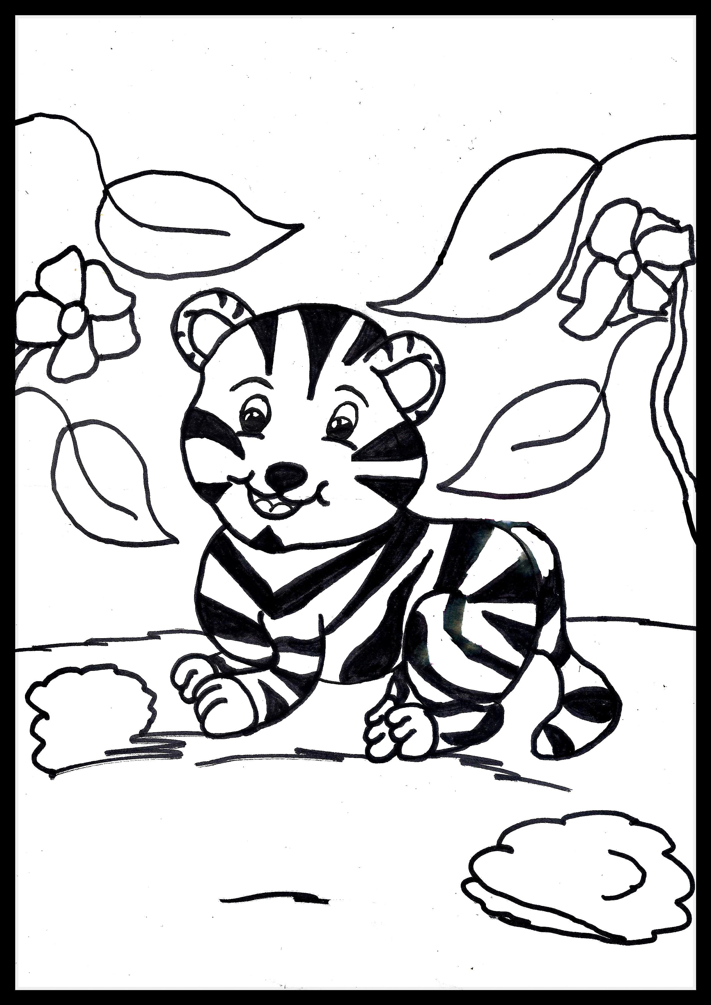 Detail Ausmalbild Tigerbaby Nomer 6