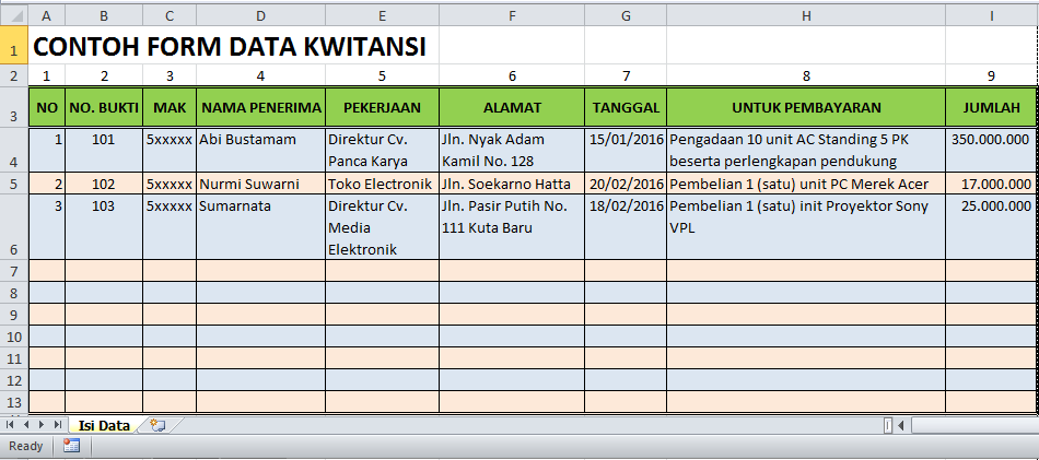 Detail Gambar Garis Pada Kolom Jumlah Kwitansi Nomer 22