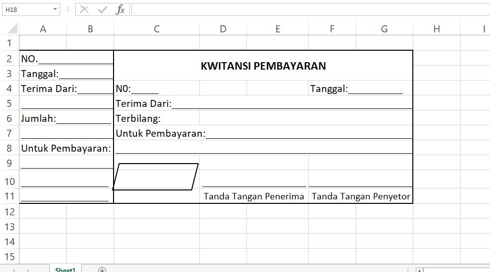 Detail Gambar Garis Pada Kolom Jumlah Kwitansi Nomer 24