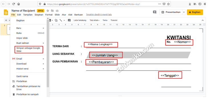 Detail Gambar Garis Pada Kolom Jumlah Kwitansi Nomer 25