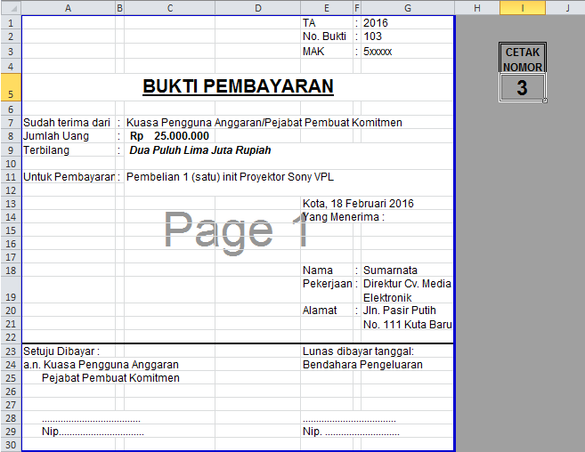 Detail Gambar Garis Pada Kolom Jumlah Kwitansi Nomer 32