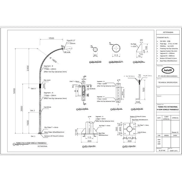 Detail Gambar Garis Tunggal Tiang Listrik Nomer 49