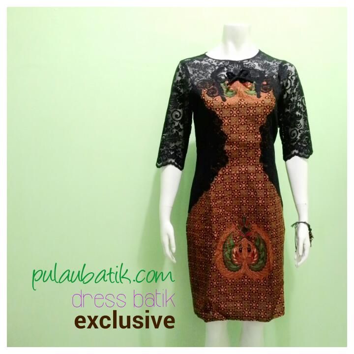 Detail Gambar Gaun Brokat Kombinasi Batik Nomer 22