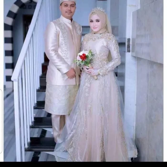 Detail Gambar Gaun Pengantin Muslim Nomer 43