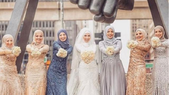 Detail Gambar Gaun Pengantin Muslimah Nomer 9