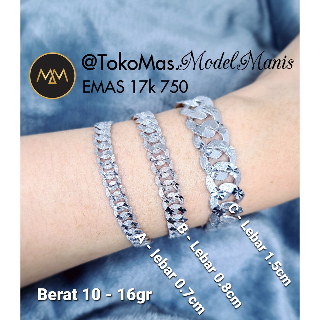 Detail Gambar Gelang Emas Putih Nomer 39