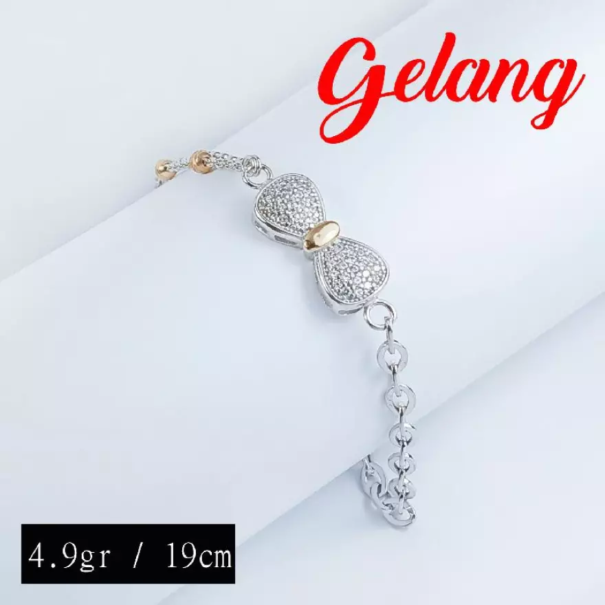 Detail Gambar Gelang Rantai Emas Putih Nomer 16