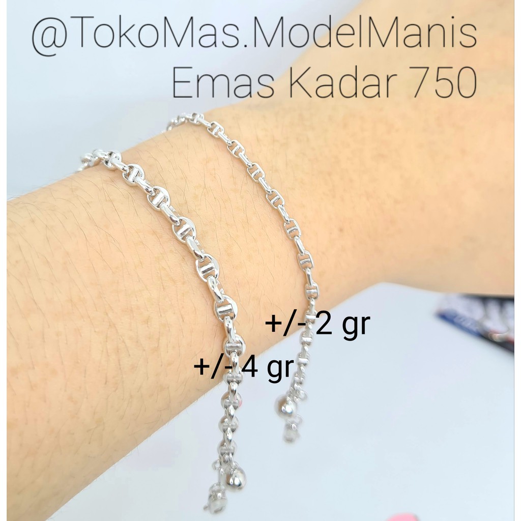 Detail Gambar Gelang Rantai Emas Putih Nomer 17