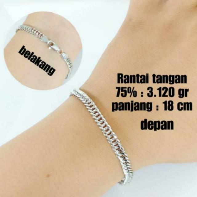 Detail Gambar Gelang Rantai Emas Putih Nomer 28