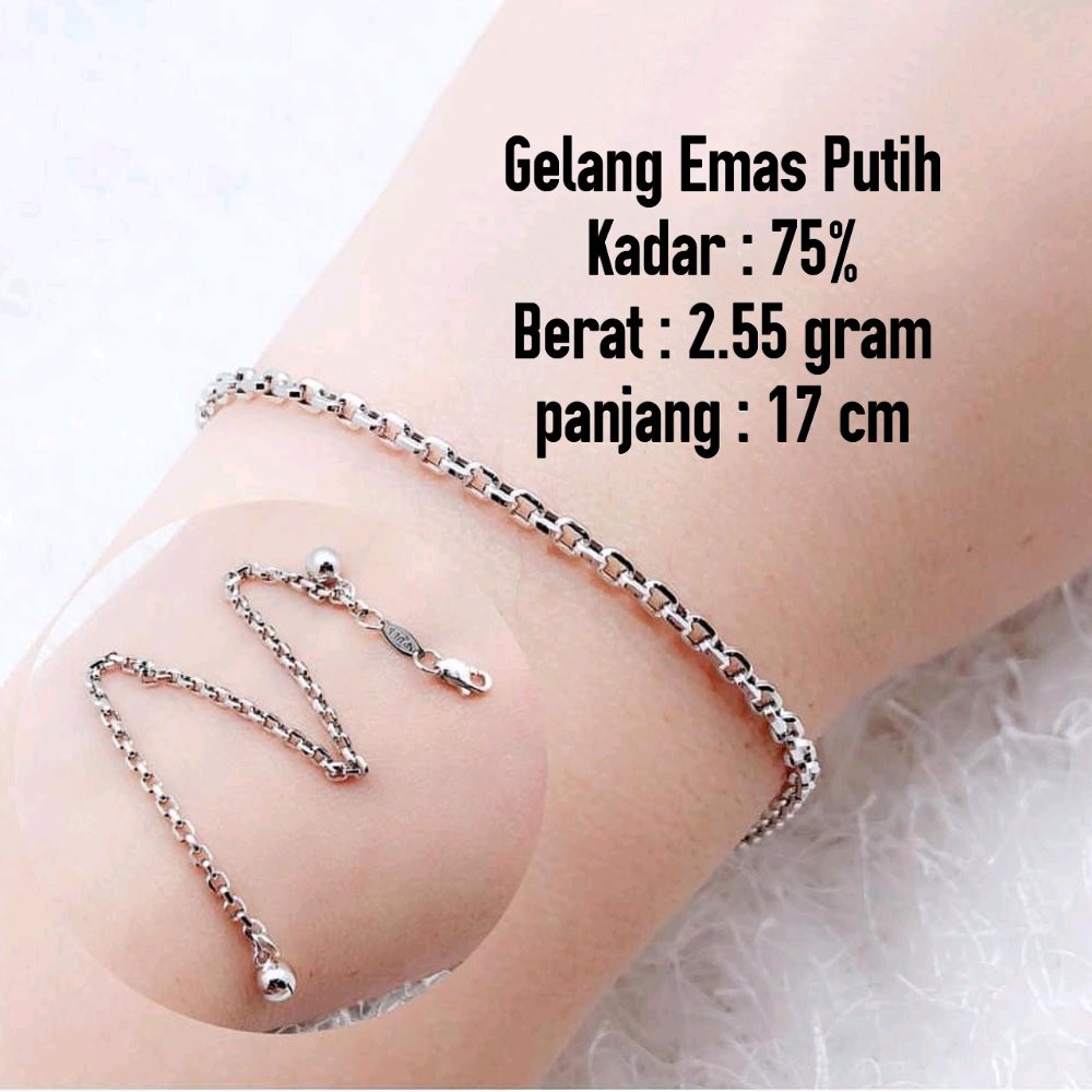 Detail Gambar Gelang Rantai Emas Putih Nomer 32