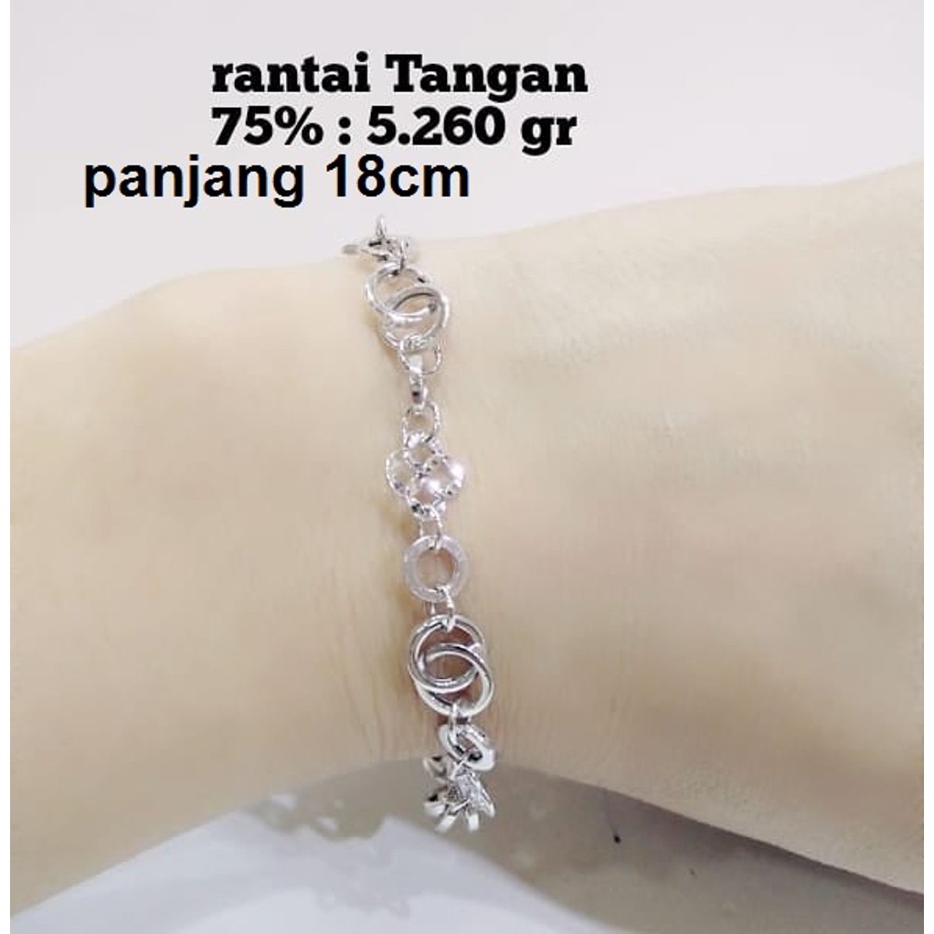 Detail Gambar Gelang Rantai Emas Putih Nomer 7