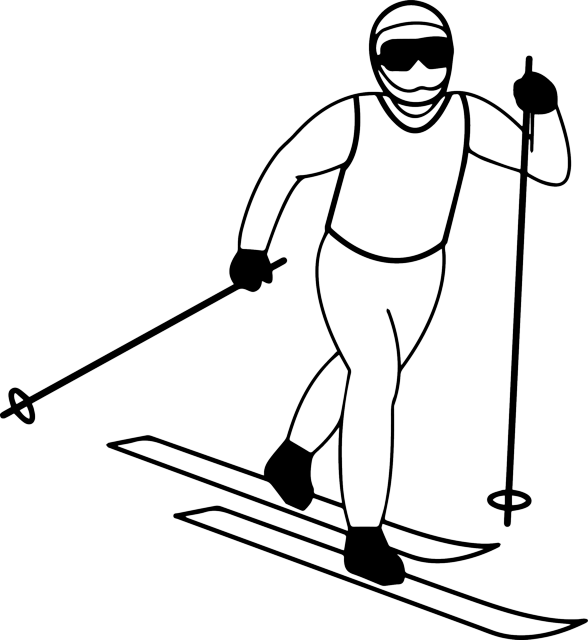 Ausmalbild Skifahrer - KibrisPDR