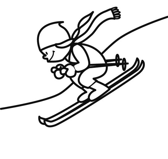 Detail Ausmalbild Skifahrer Nomer 9