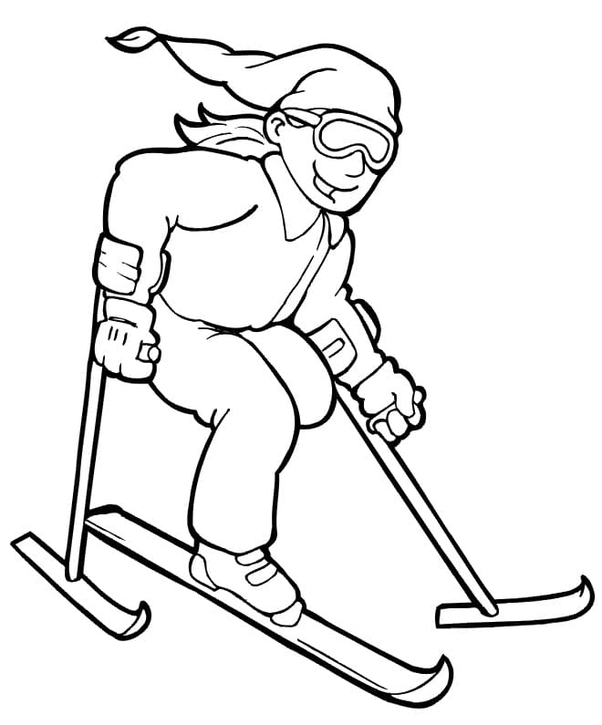 Detail Ausmalbild Skifahrer Nomer 8