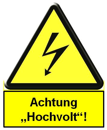 Detail Achtung Hochvolt Schild Nomer 4