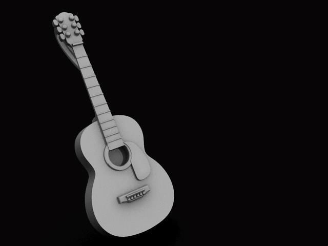 Detail Gambar Gitar Akustik 3d Nomer 2