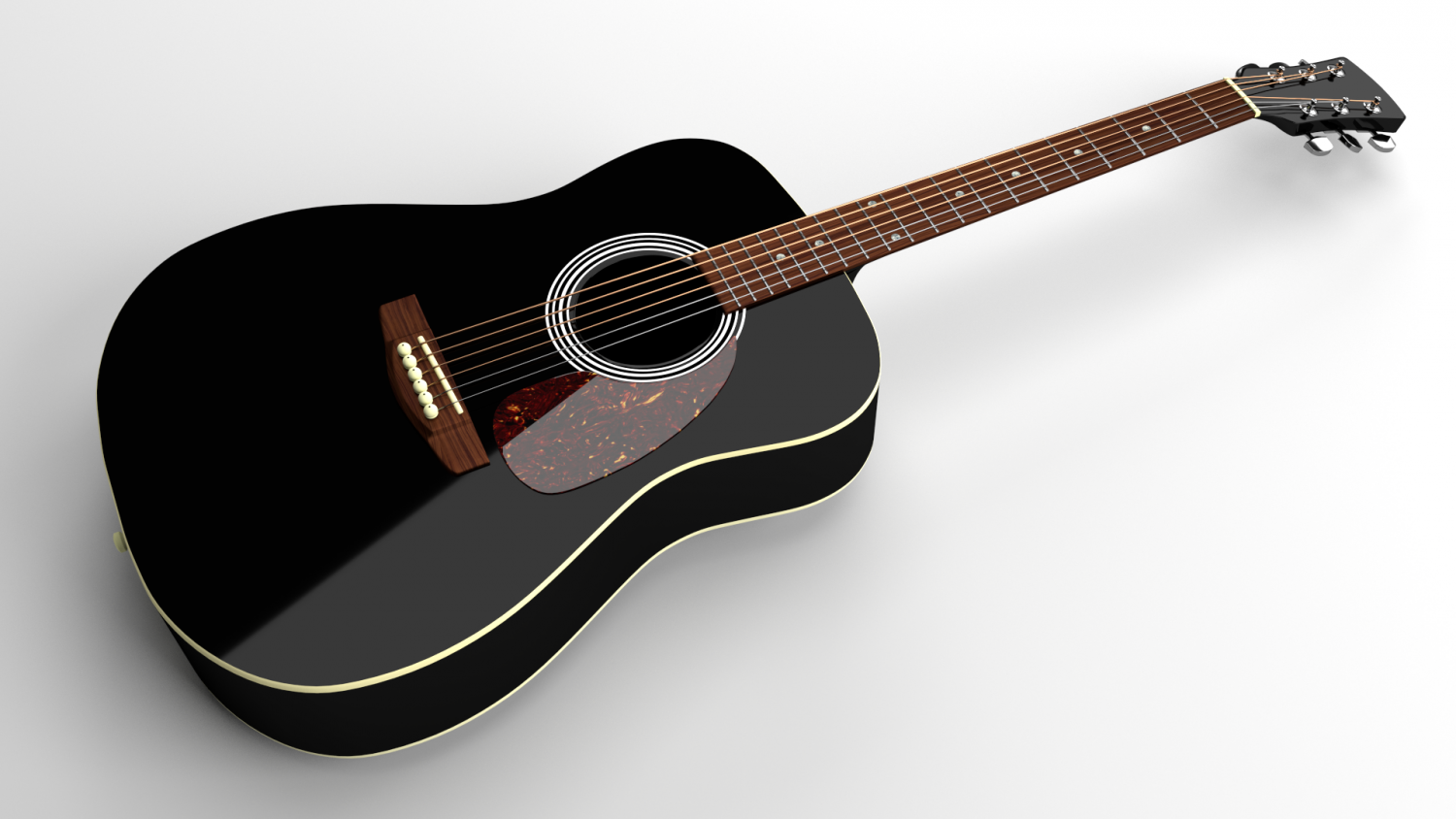 Detail Gambar Gitar Akustik 3d Nomer 21