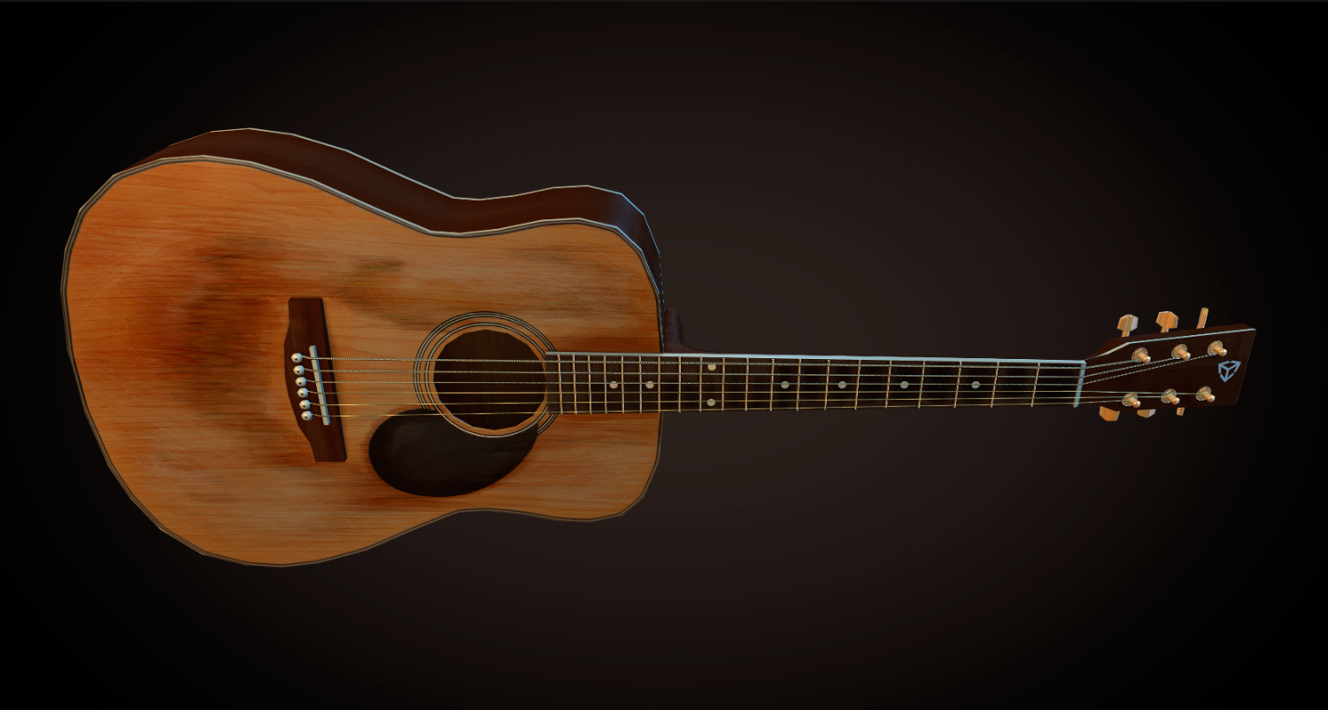 Detail Gambar Gitar Akustik 3d Nomer 22