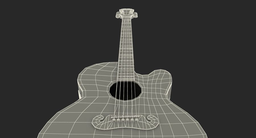 Detail Gambar Gitar Akustik 3d Nomer 9