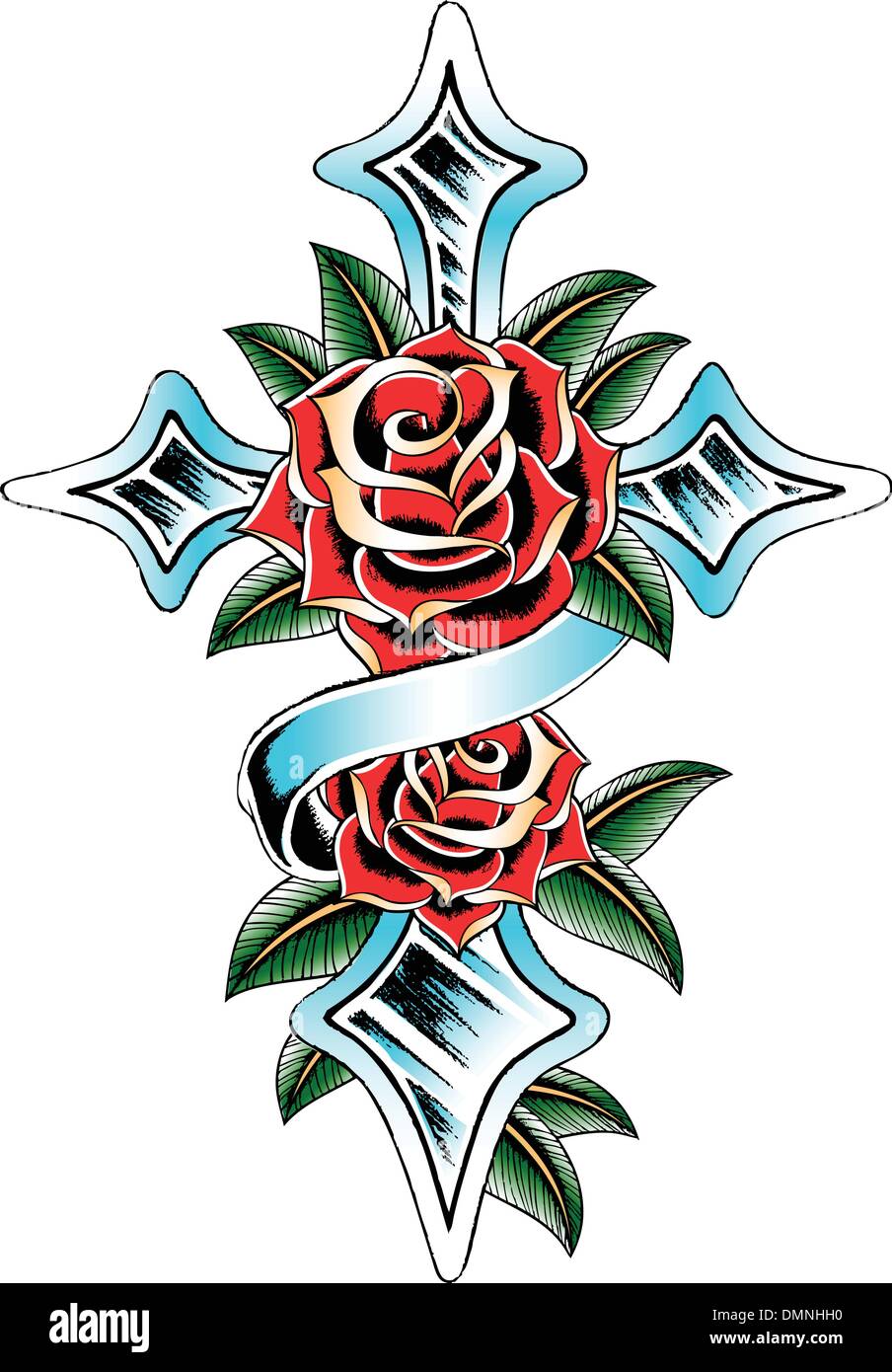 Detail Rose Mit Kreuz Tattoo Nomer 10