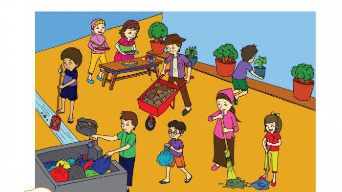 Detail Gambar Gotong Royong Di Sekolah Kartun Nomer 11