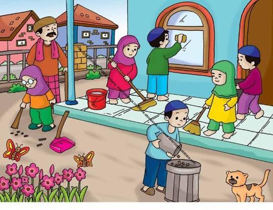 Detail Gambar Gotong Royong Di Sekolah Kartun Nomer 23