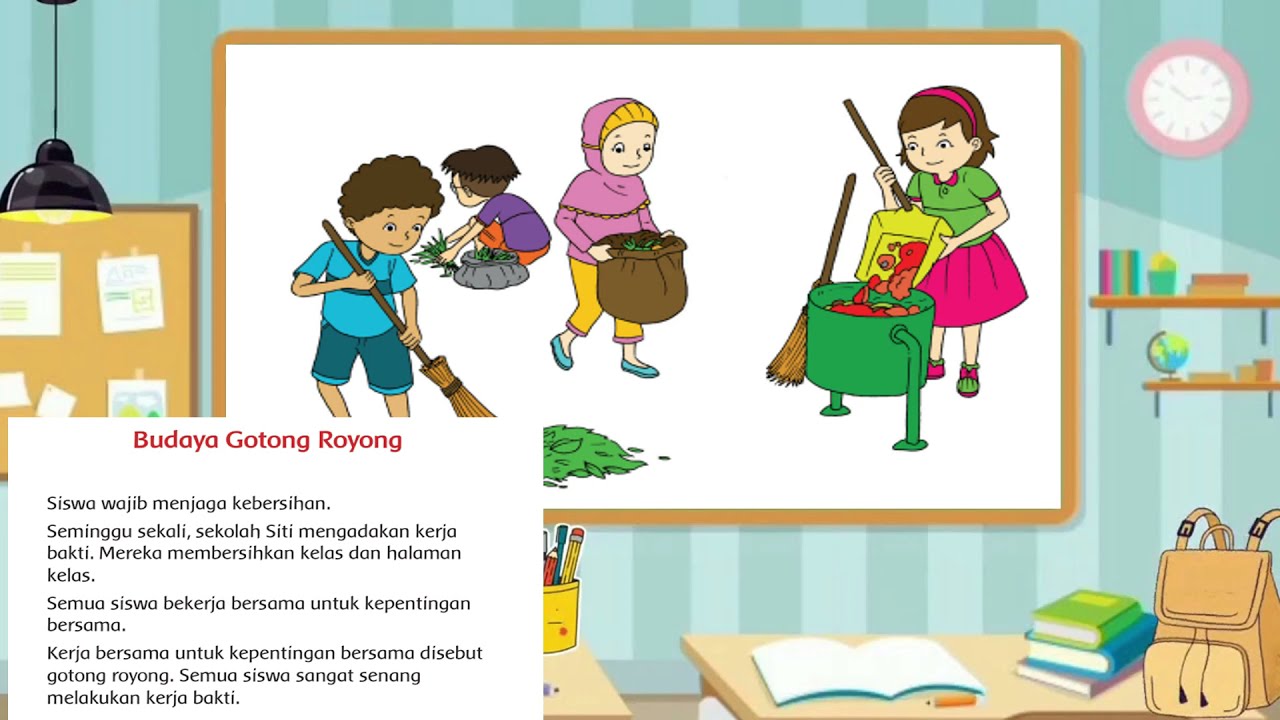 Detail Gambar Gotong Royong Di Sekolah Kartun Nomer 37