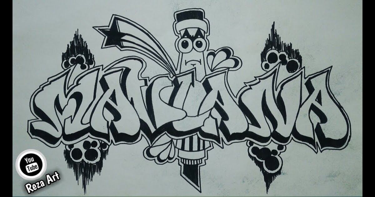 Detail Gambar Grafiti Nama Nomer 32