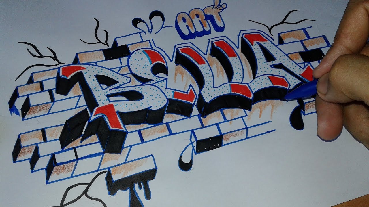 Detail Gambar Grafiti Nama Nomer 6