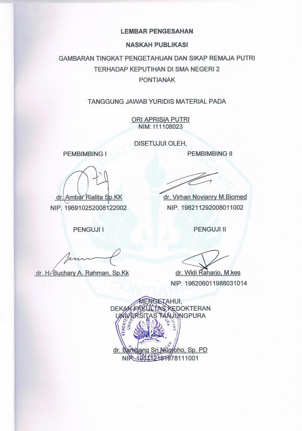 Detail Gambaran Pengetahuan Tentang Keputihan Nomer 30