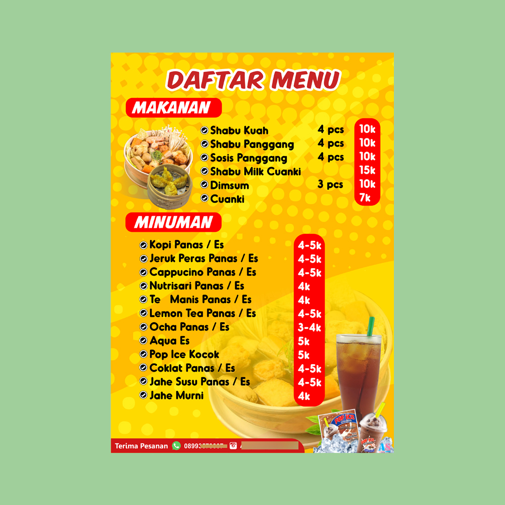 Detail Contoh Desain Menu Makanan Nomer 13