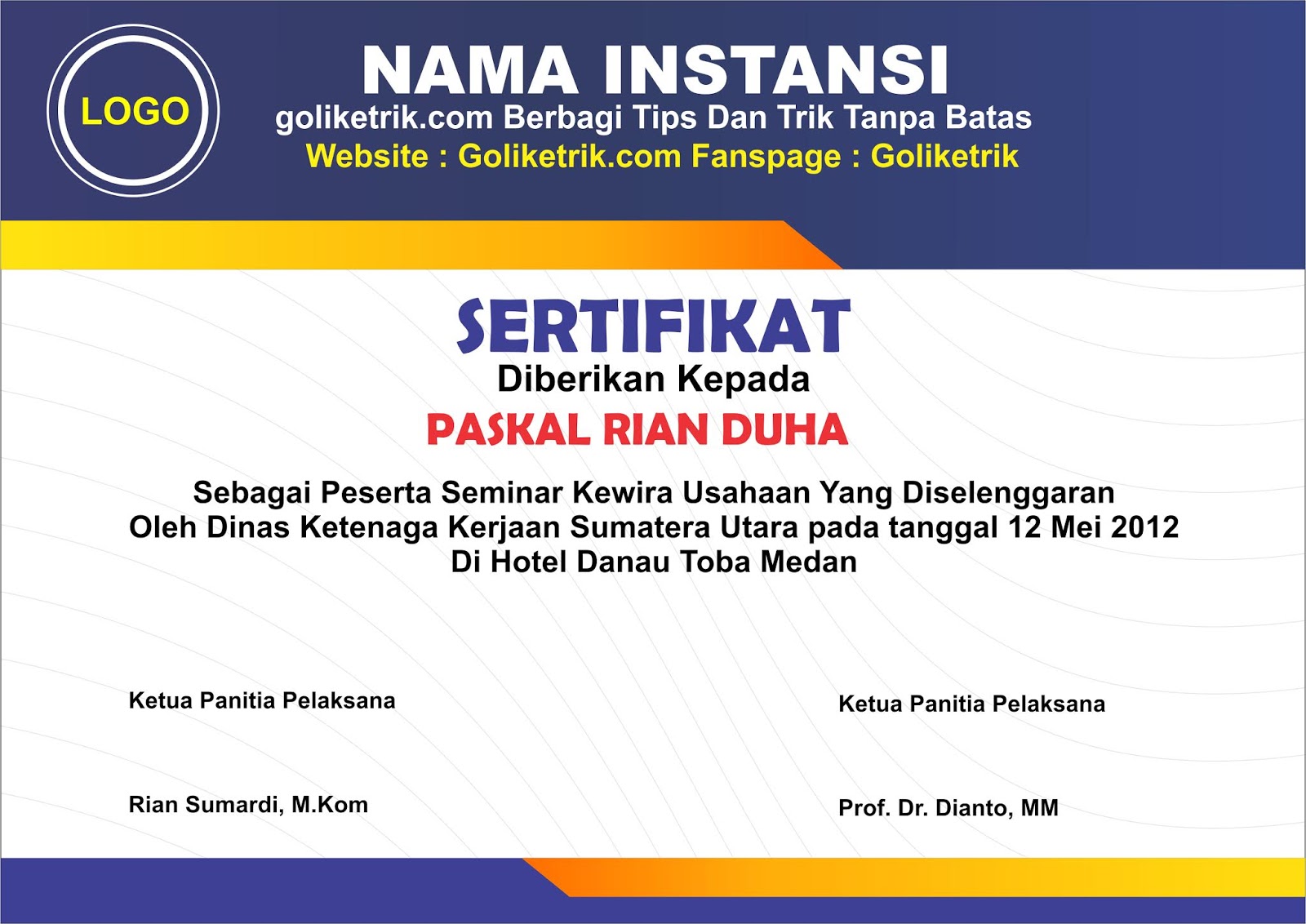 Detail Contoh Desain Sertifikat Seminar Nomer 26