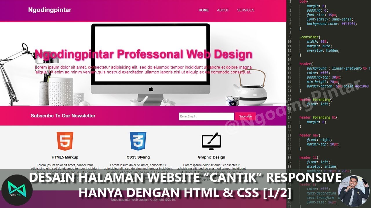 Detail Contoh Desain Web Menggunakan Html Dan Css Nomer 5