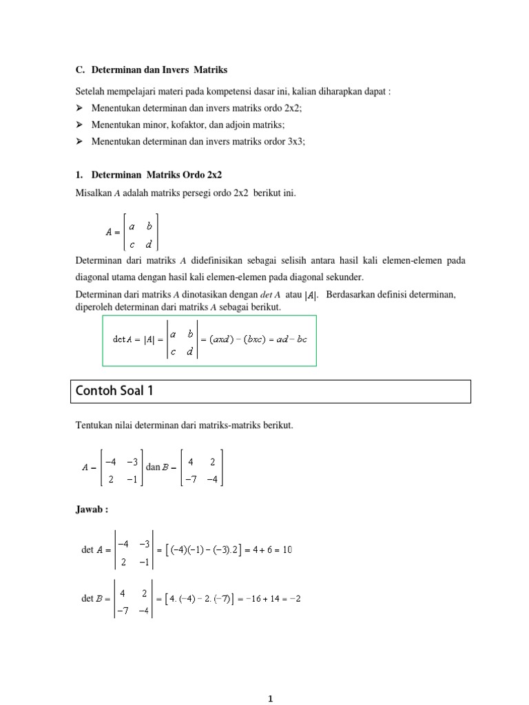 Detail Contoh Determinan Matriks Nomer 49