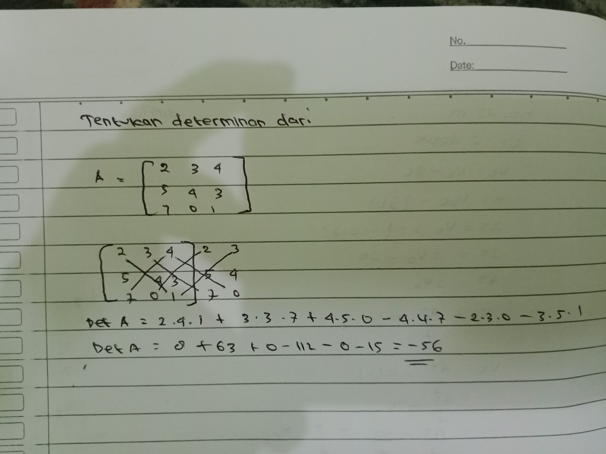 Detail Contoh Determinan Matriks Nomer 50