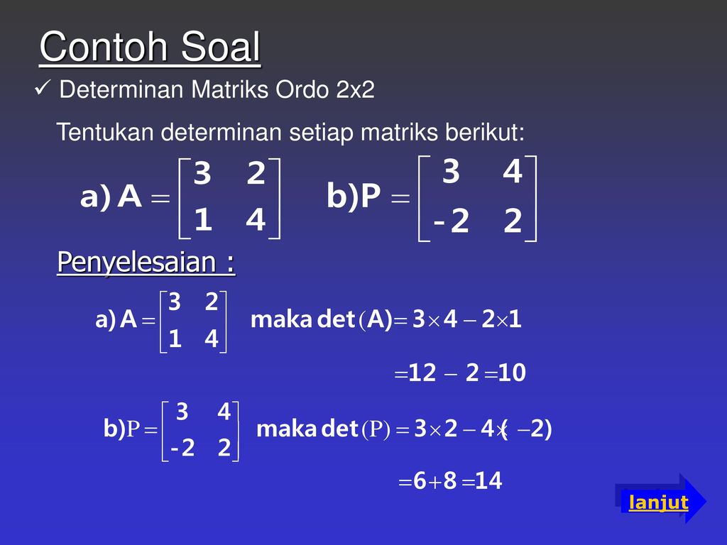 Detail Contoh Determinan Matriks Nomer 10